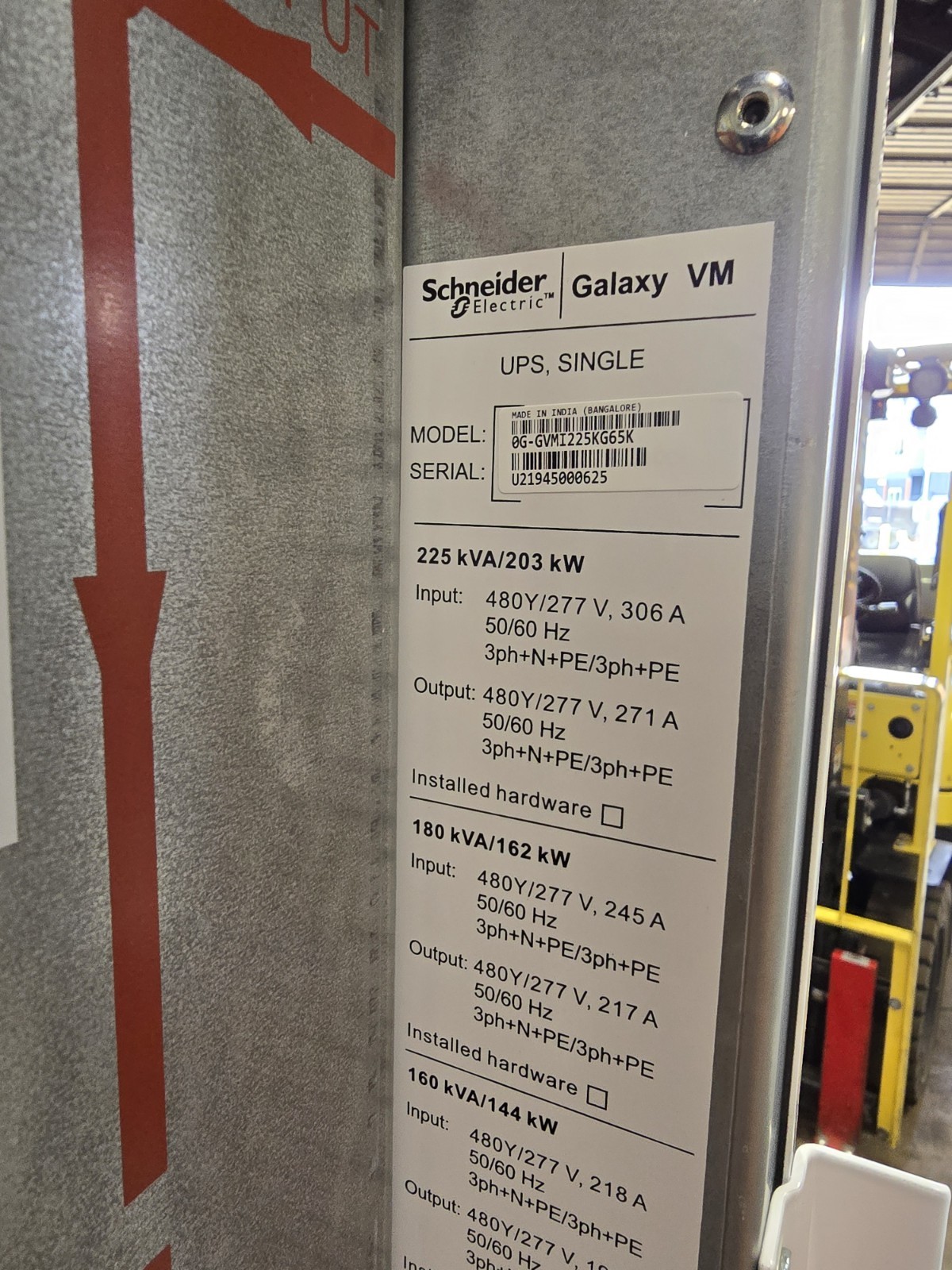 Galaxy VM 160 kVA 480 V Schneider Electric 160 KVA UPS