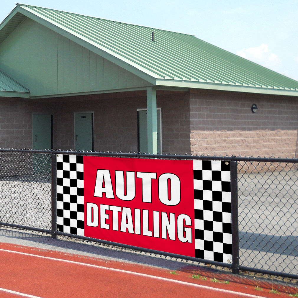 Vinyl Banner Multiple Sizes Auto Detailing Advertising Printing D Automotive