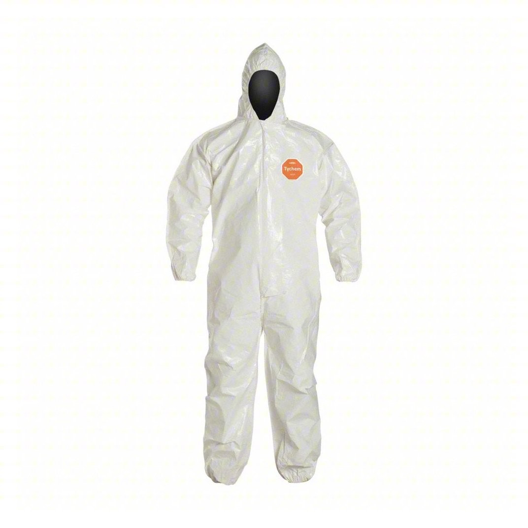 New Case of 12 Dupont TYCHEM 4000 Protective Coveralls SL127BWHLG001200 Size LG
