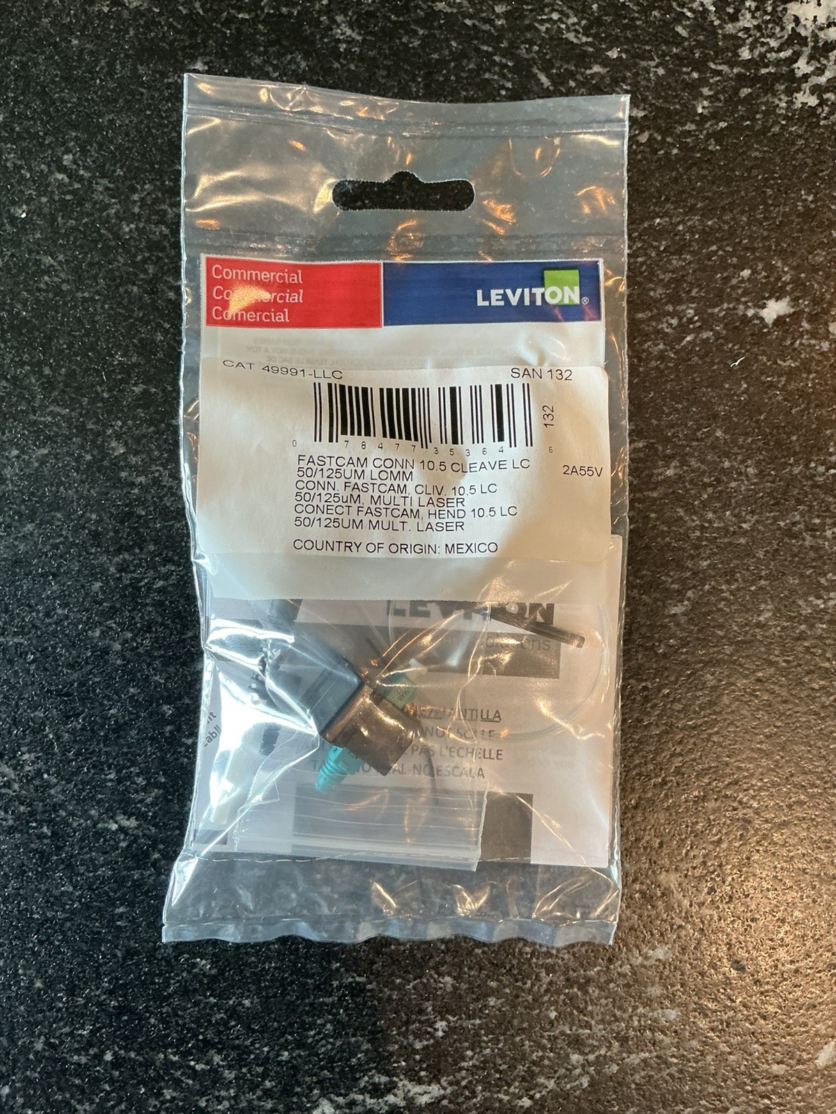 Leviton 49991-LLC FASTCAM Pre-Polished OM3/4 LC Fiber Connector