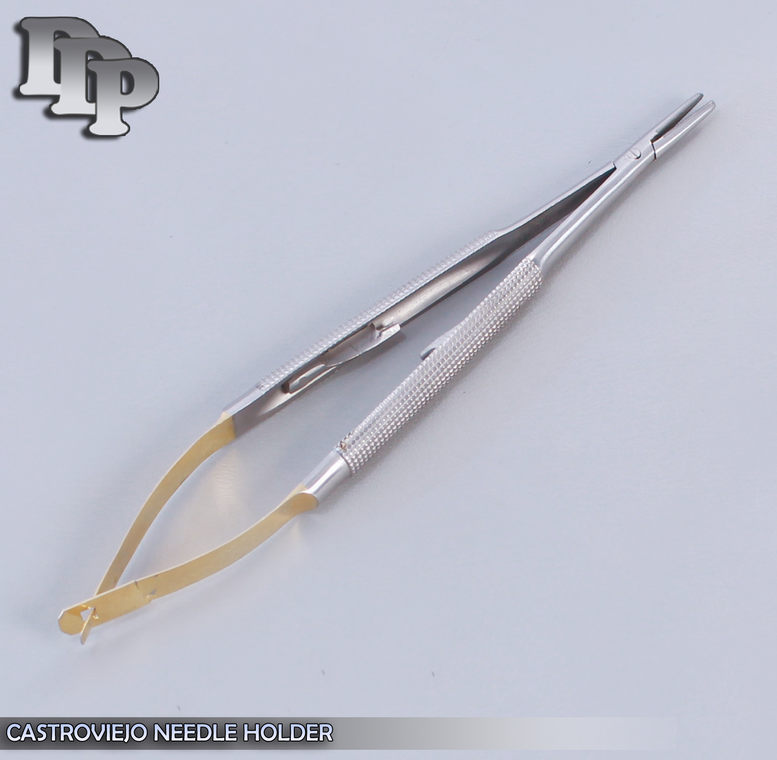 GOLD HANDLE PREMIUM HIGH CASTROVIEJO NEEDLE HOLDER 5.5″ STRAIGHT WITH LOCK