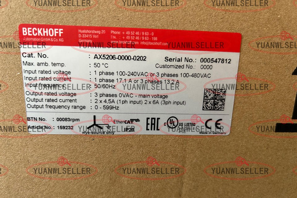 1PC NEW BECKHOFF Servo Drive AX5206-0000-0202