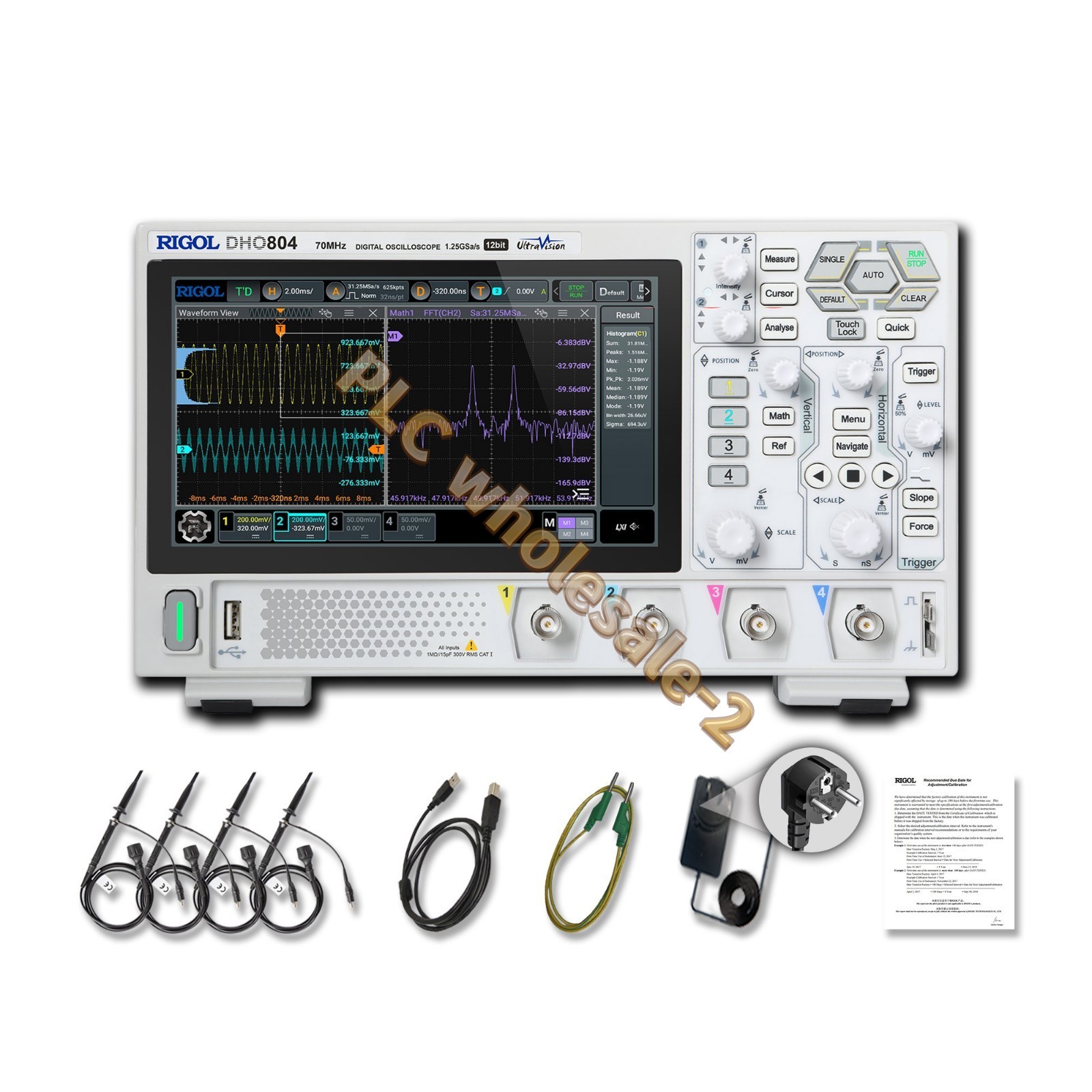 RIGOL DHO804 70MHz 4-Channel 12Bit Digital Oscilloscope with 4PCS 150MHz Probes