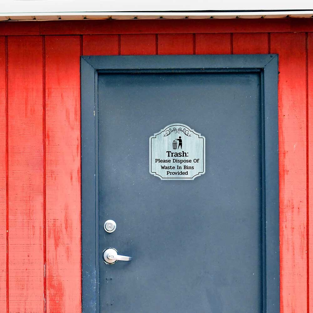 Heritage Plus Trash: Please Dispose Of Waste In Bins Provided Wall or Door Sign
