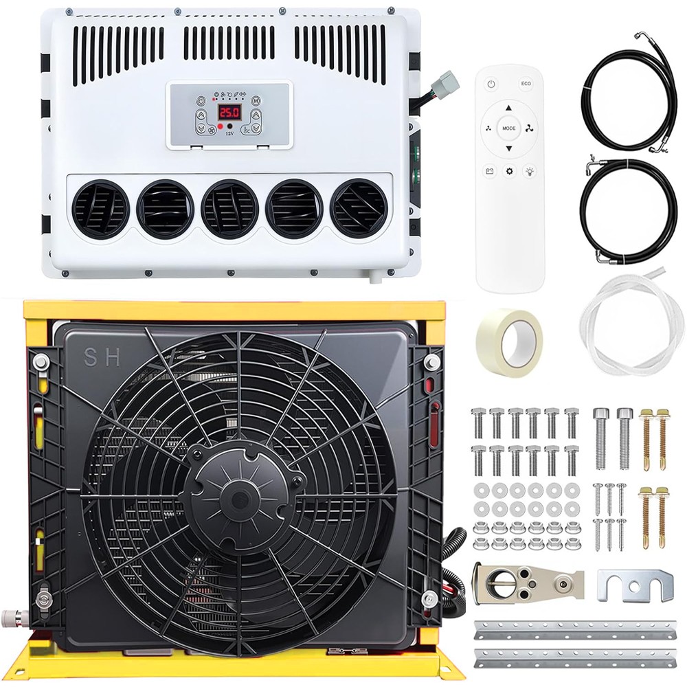 12V 12000 BTU Truck Cab Air Conditioner Split AC For Semi Trucks Bus RV Caravan