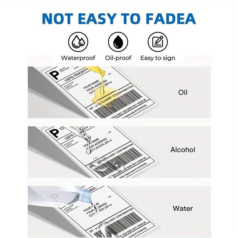 500-4000 Fanfold 4 x 6 Direct Thermal Labels White Perforated Shipping Labels