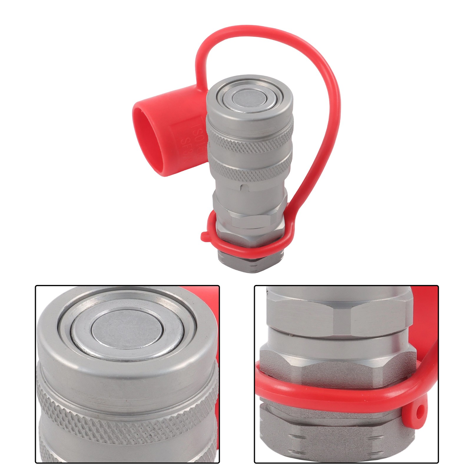 2 Pcs 3/8″ Flat Face Hydraulic Quick Disconnect Coupling Set 3/8″ NPT Thread