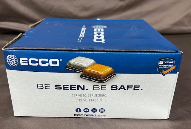 ECCO, AMBER WARNING BEACON, LED, SQUARE/LOW PROFILE,Model EB7180A, NEW OLD STOCK