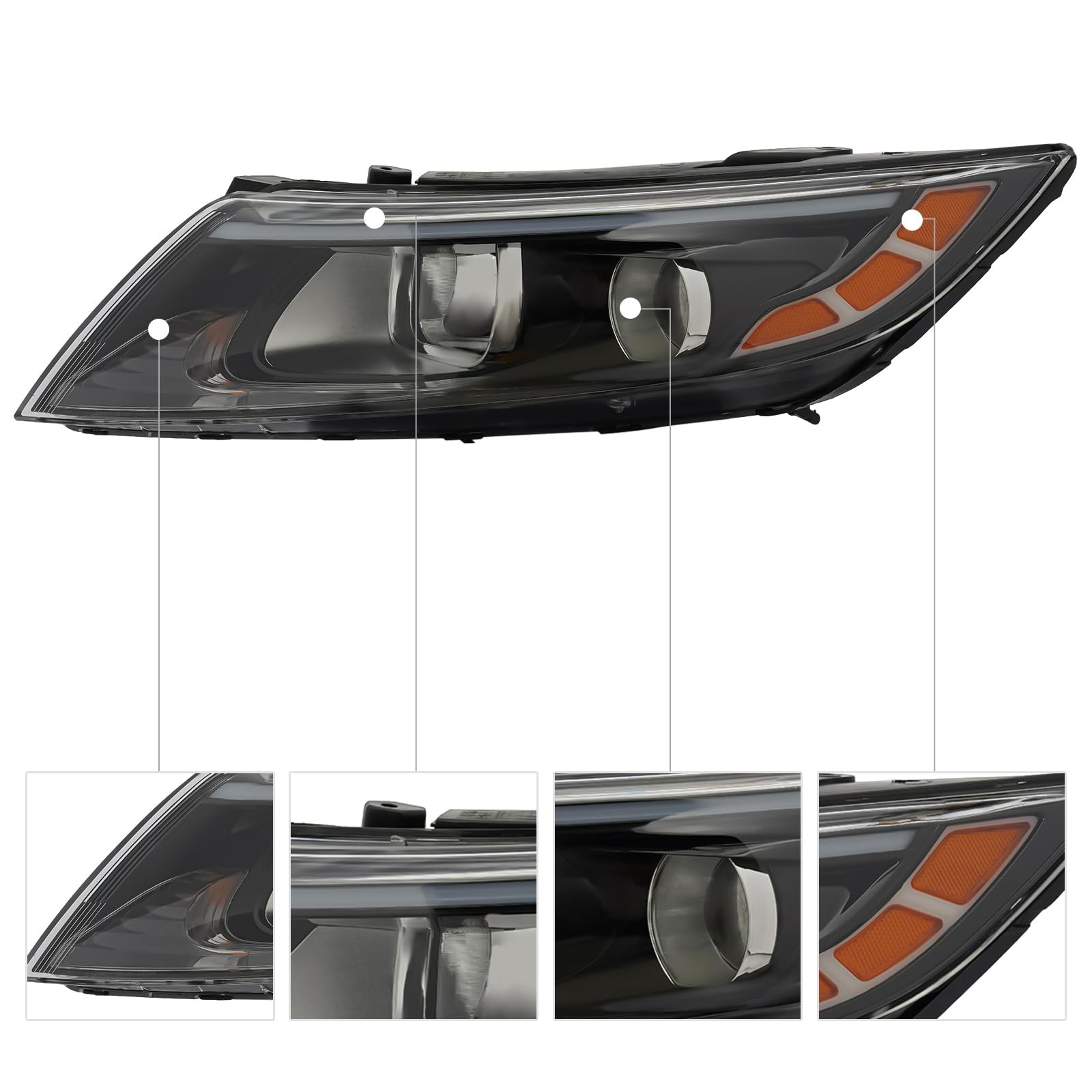 2014-2015 Kia Optima Halogen Headlight Left Driver Side Assembly