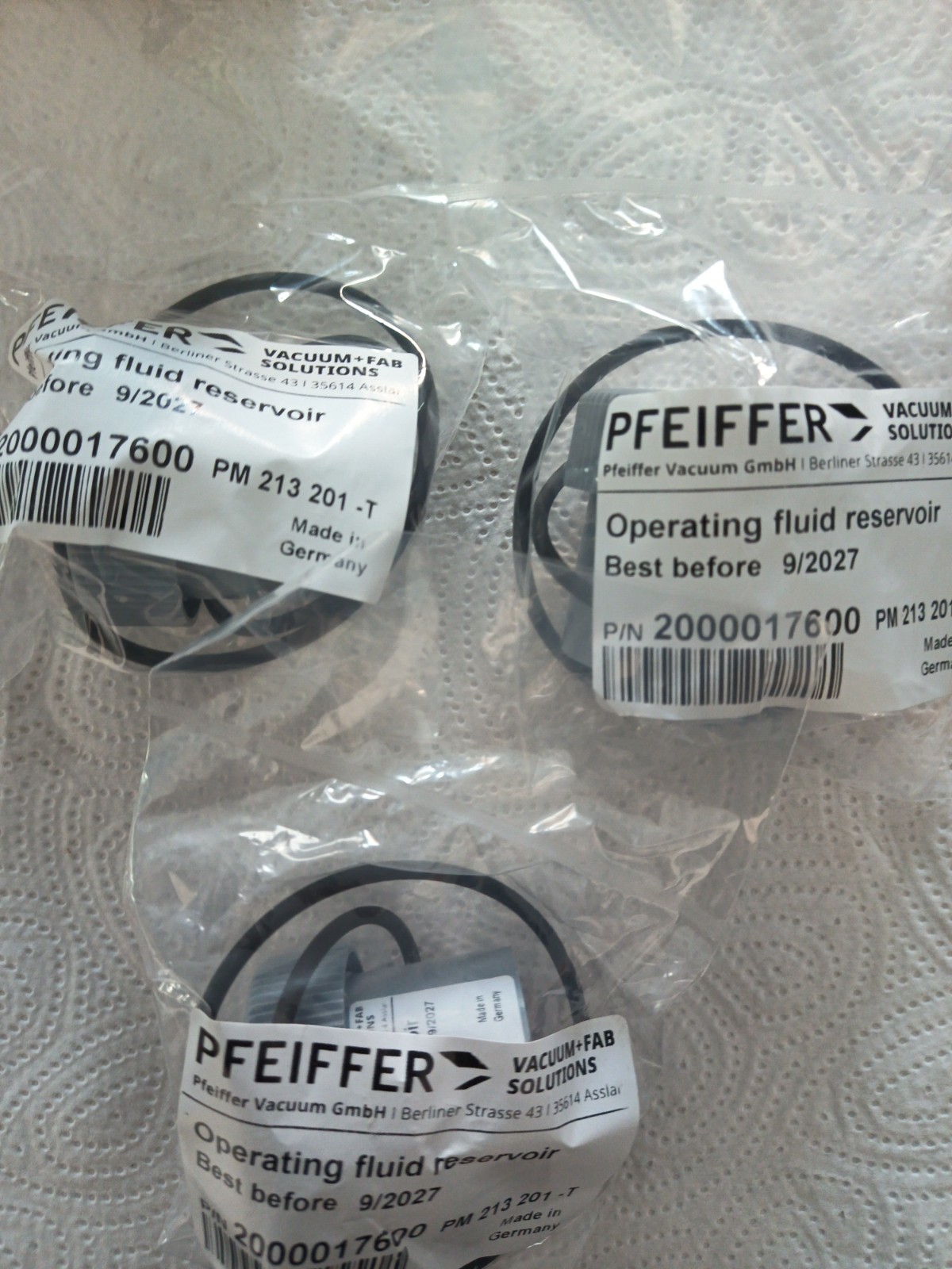 Pfeiffer HiPace 80 Turbo Pump Maintenance Replacement Oil Fluid Reservoir Kit