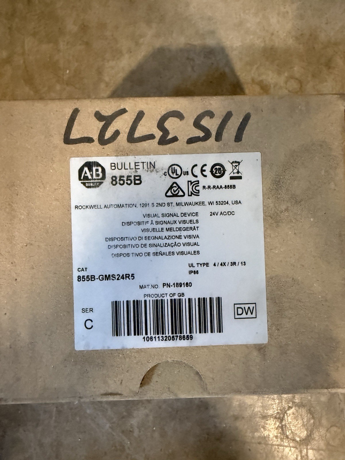 Allen-Bradley 855B Visual Signal Device 24V AC/DC Strobe Beacon Multicolor