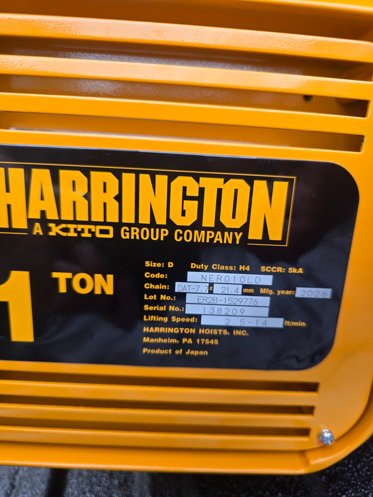 1 ton electric chain hoist