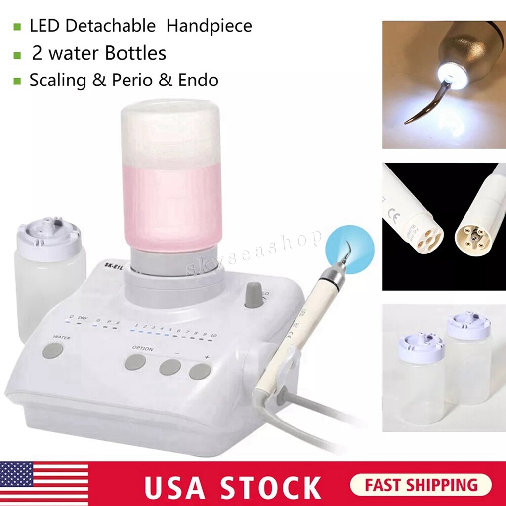 Dental Piezo Ultrasonic Scaler 2 Bottles fit EMS Cavitron LED Handpiece & Tips