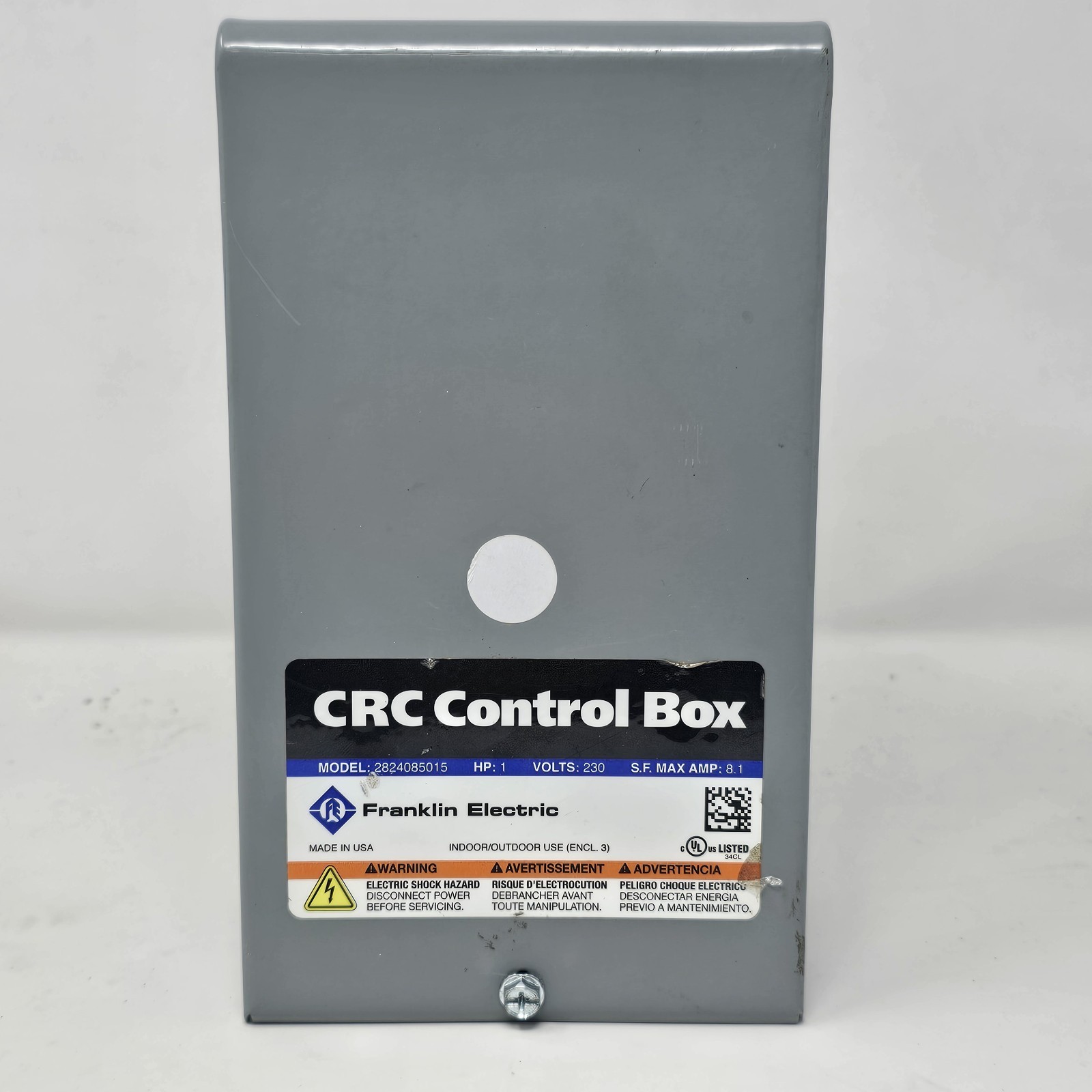 Franklin 2824085015 CRC Control Box 230V , 60Hz , 1 HP , .075 KW , 1 PHASE