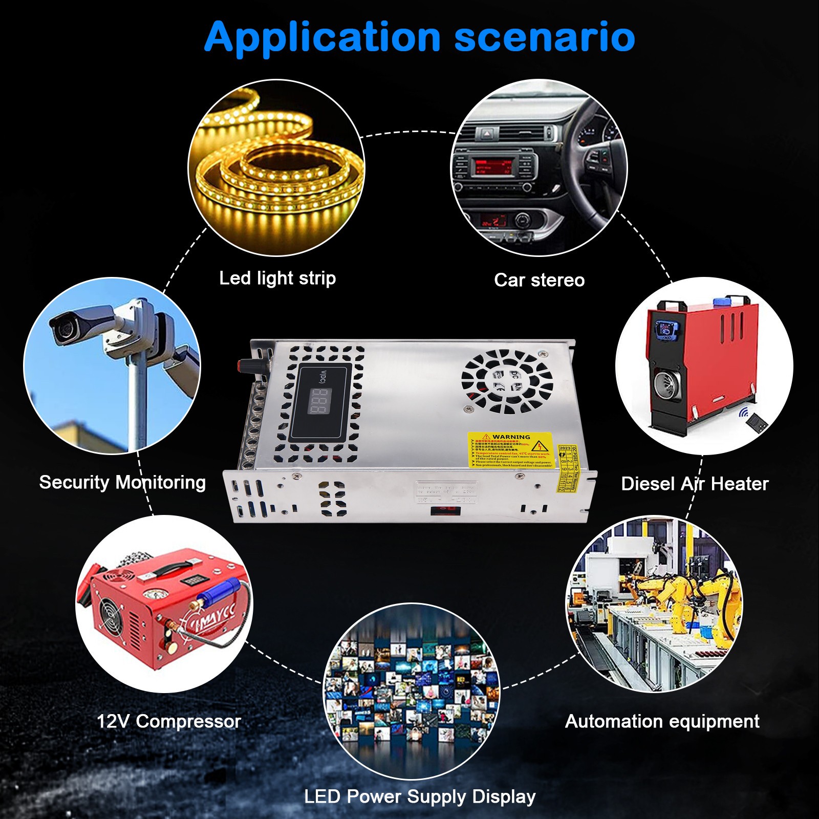 LED Display 120V AC to 0-48V 12.5A 600W DC Converter Switching Power Supply