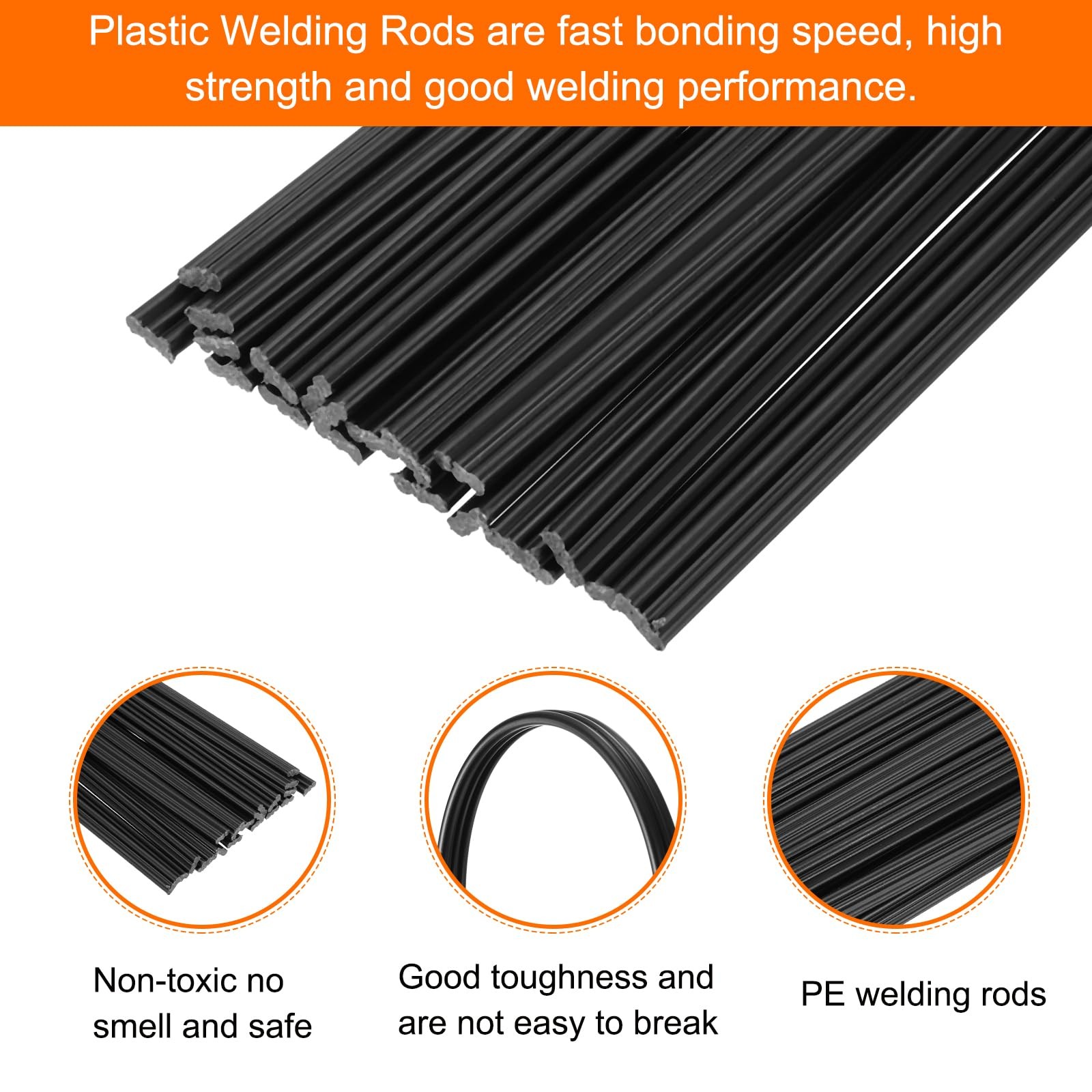 MECCANIXITY 20pcs 10 Inch Plastic Welding Rods PP Welding Strips for Plastic Wel