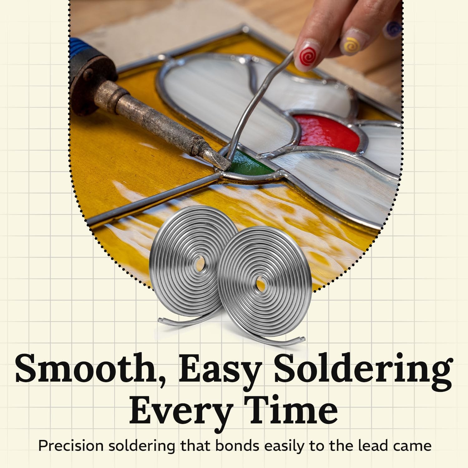 Glassco 5/32″ Round H Lead Came for Stained Glass | 12ft Hobby Came for Stain…
