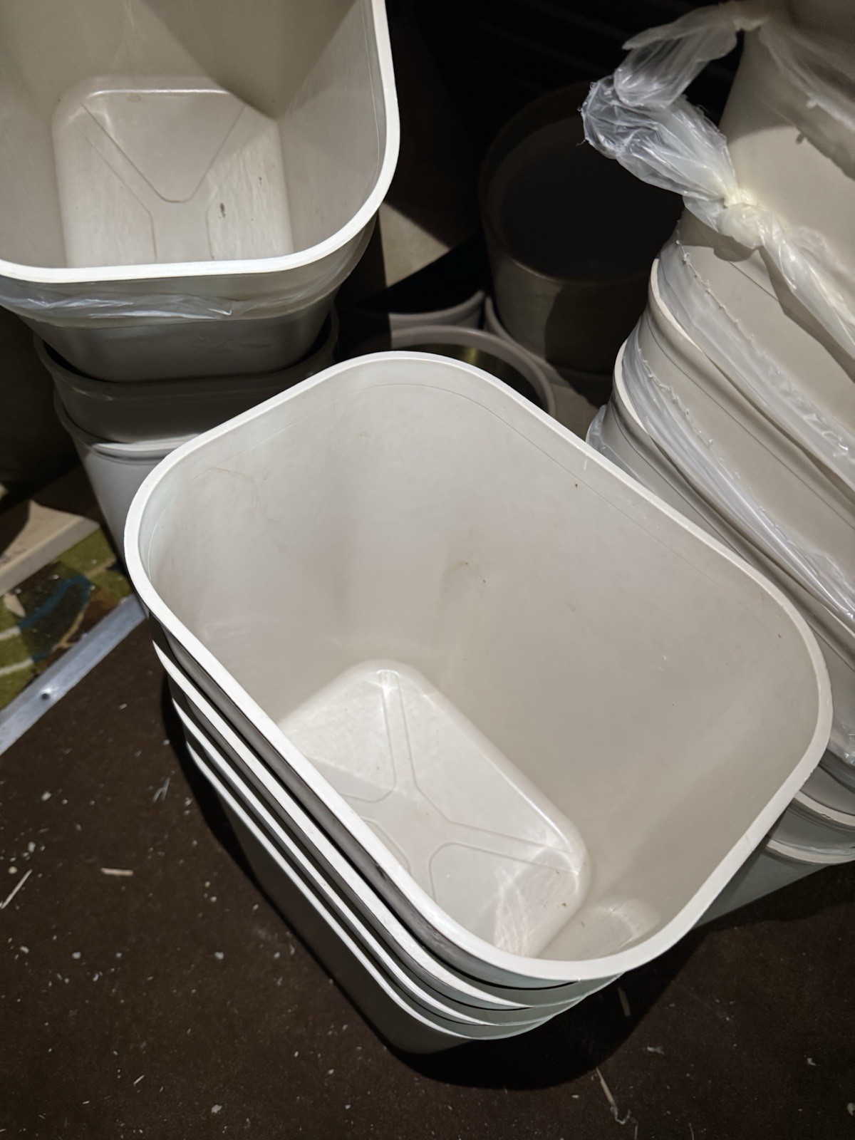 Hapco 7-Gal Rectangular Commerical Hotel/Office Fire Resistant Trash Can Beige