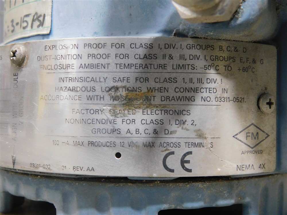 USED Rosemount 3311DS1JTB2F2G4K5 Current to Pressure Transducer 4-20mA 100MA Max