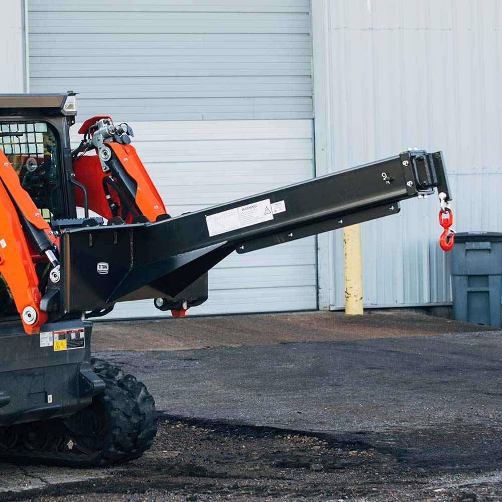 Titan Attachments Adjustable Skid Steer Industrial Crane Jib Attachment