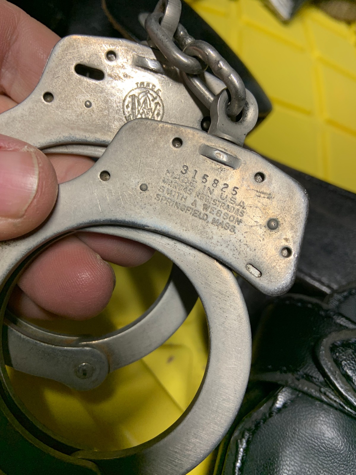Police Duty Belt – Size 30 w/ Holsters & Cuffs- Bianchi- Safari-Boston #2 No Key