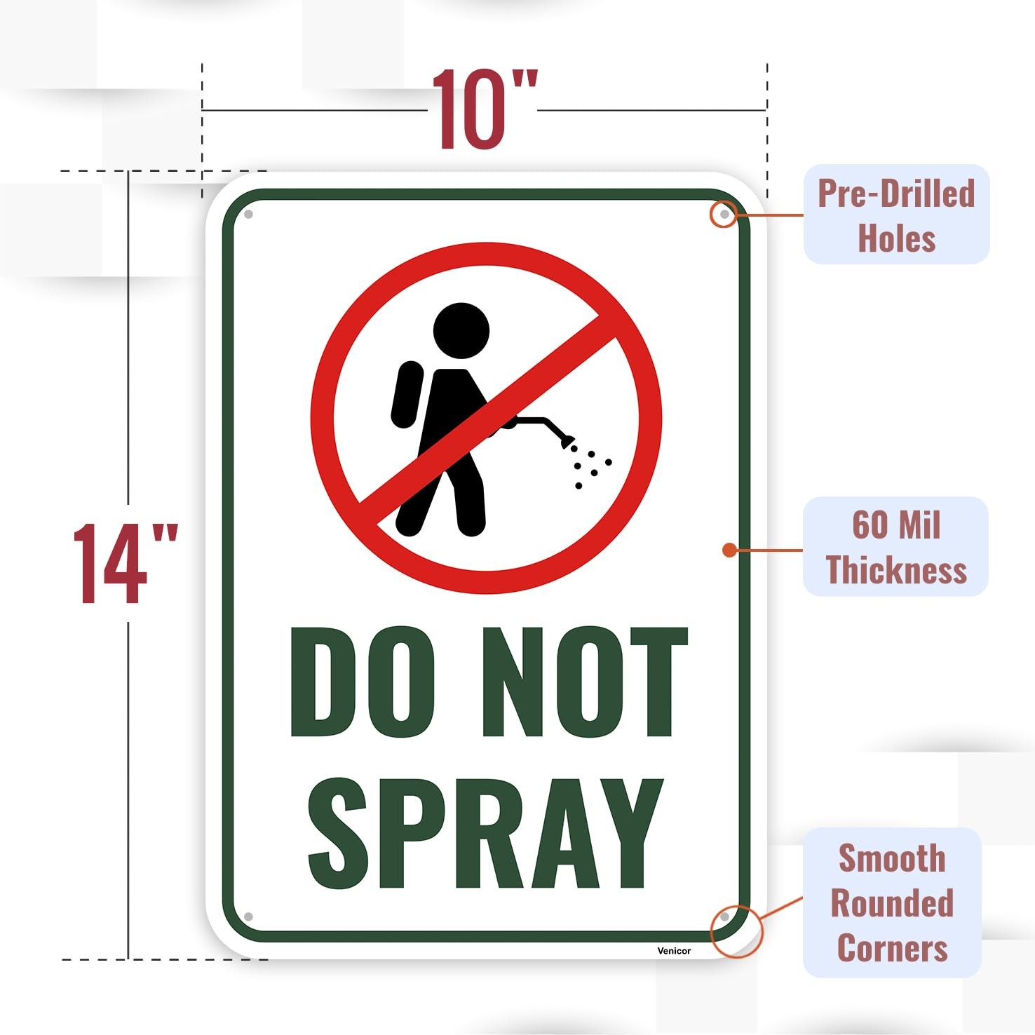 No Spray Pesticide Sign Do Not Spray Aluminum Sign Do Not Spray 14″ X 10″ 2PC