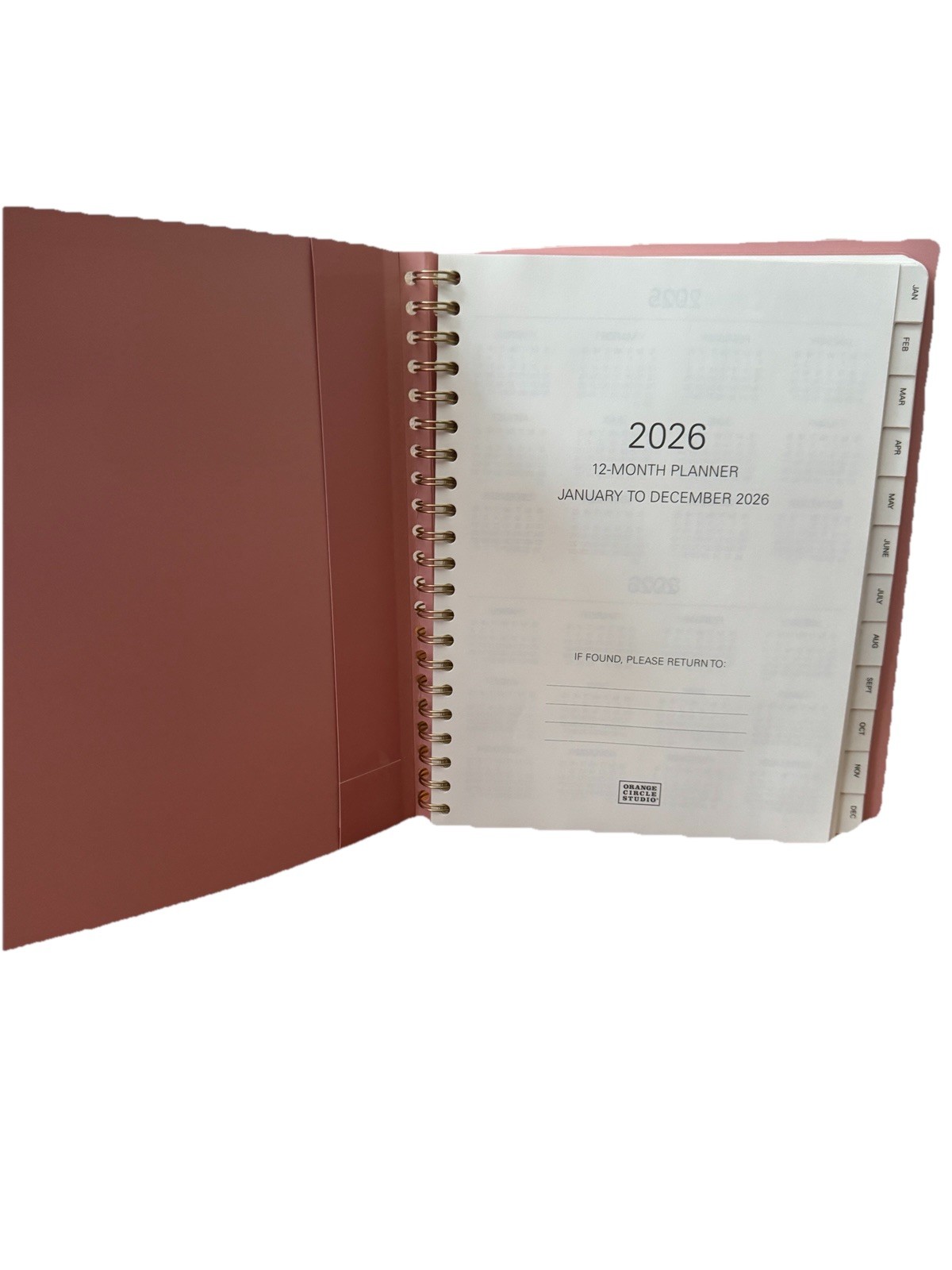 2026 Planner Orange Circle Studio 12 Months Planner Jan-Dec 2026 11×9” X- Large