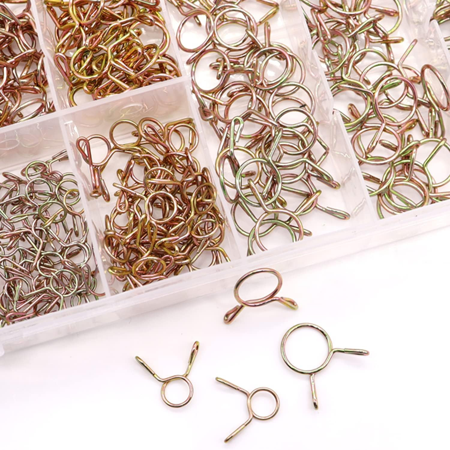 310Pcs 5-13Mm 9 Size Spring Clips Clamps Assortment Kit, Fuel Line Hose Tubing S