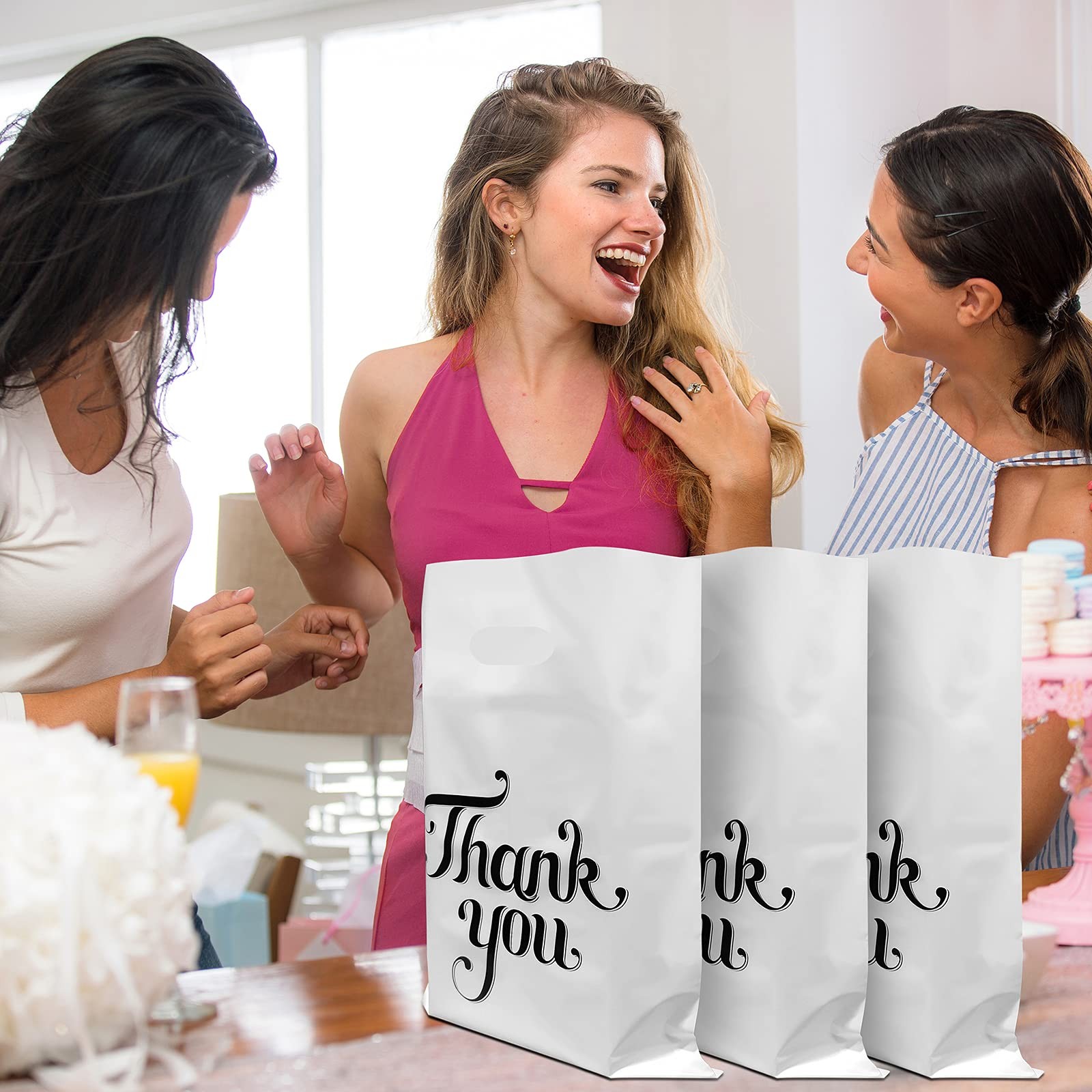 100 Pcs White 12×15″ Thank You Bags, Shopping 1 Count (Pack of 100),