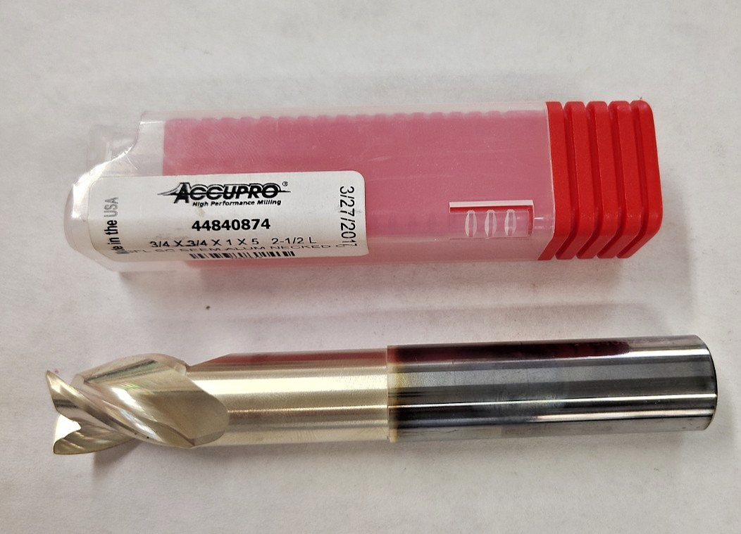 Accupro 3/4 x 3/4 x 1 x 5″ OAL 3 FL Carbide SC Seem Alum Necked End Mill