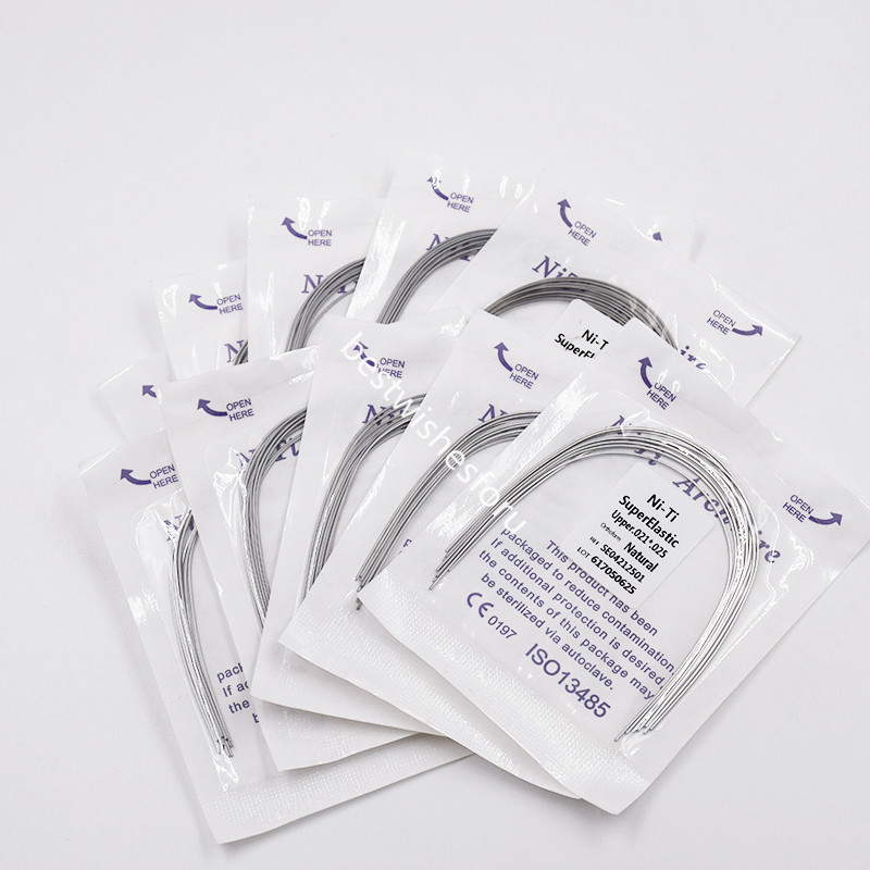 10 Pcs Dental Orthodontic Arch Wire Rectangular Round Niti Super Elastic Natural