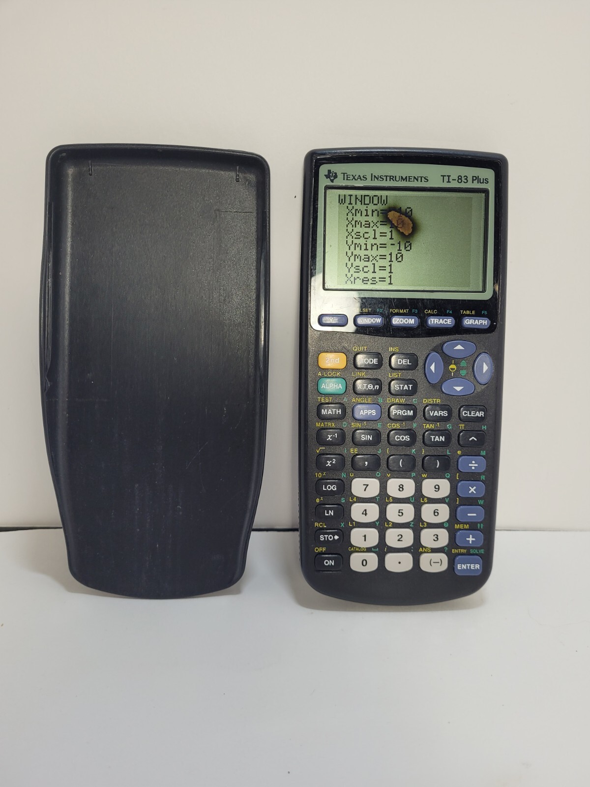TI-83 Plus Graphing Calculator Black w/Cover SCREEN DAMAGE Texas Instruments
