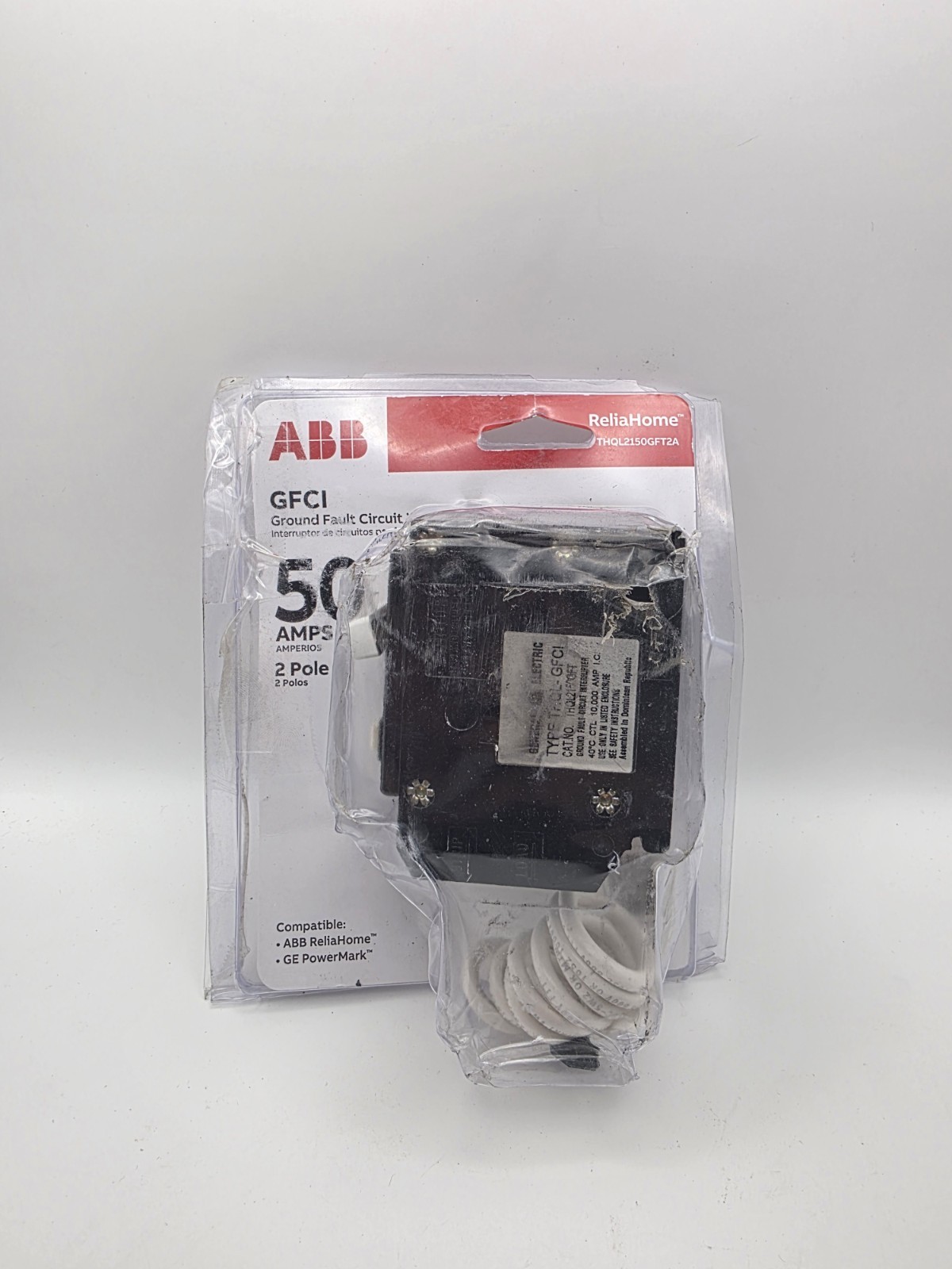 ABB 50Amp 2-Pole GFCI Ground Fault Breaker THQL2150GFT2A 240V