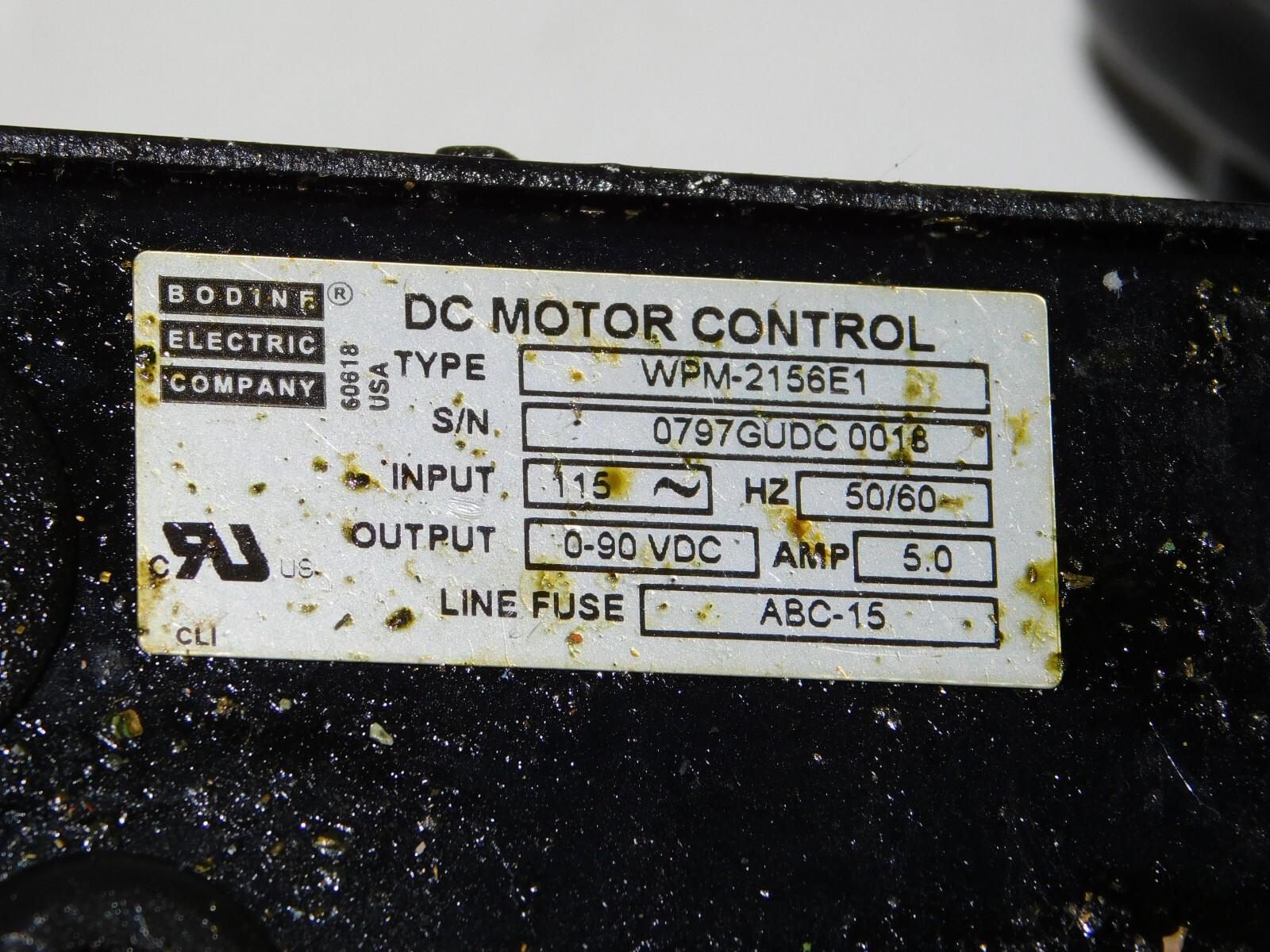 Bodine Electric WPM-2156E1 DC Motor Speed Control Module 115V 50/60Hz 5A Unit