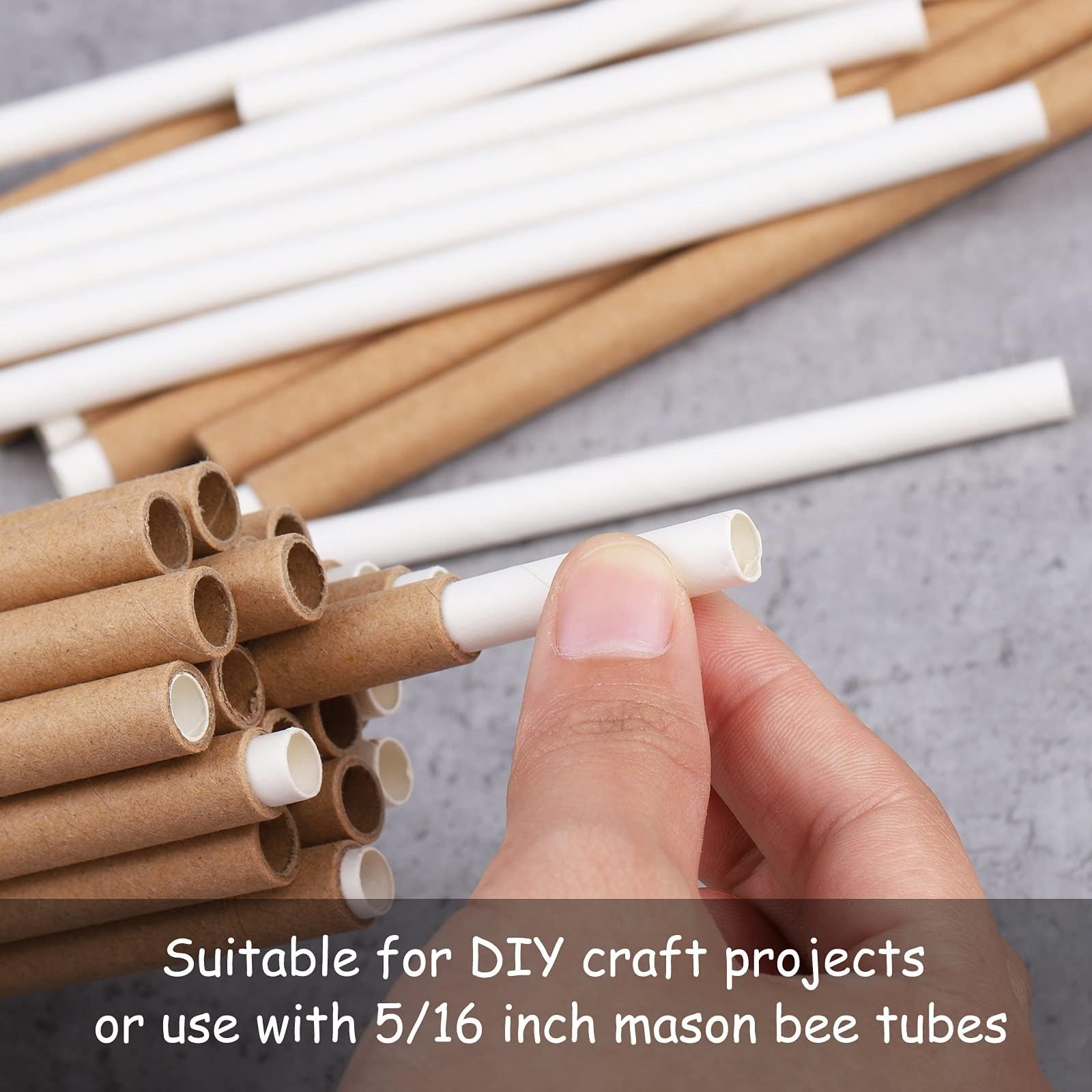 200 Pieces Bee Tube Refill Mason Bee Paper Inserts 6 Inches Bee Cardboard Tub…