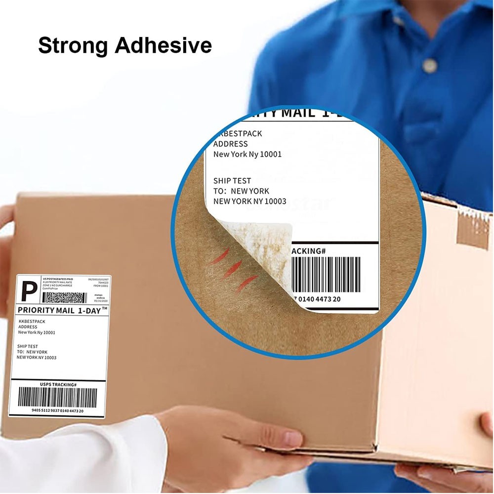 100-4000 4×6 Fanfold Direct Thermal Shipping Labels for Zebra & Rollo Printer