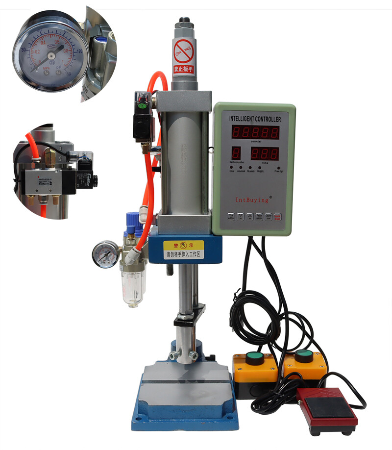 Pneumatic Punch Press Machine 660lb/300kg Desktop Air Puncher Single-Acting Work