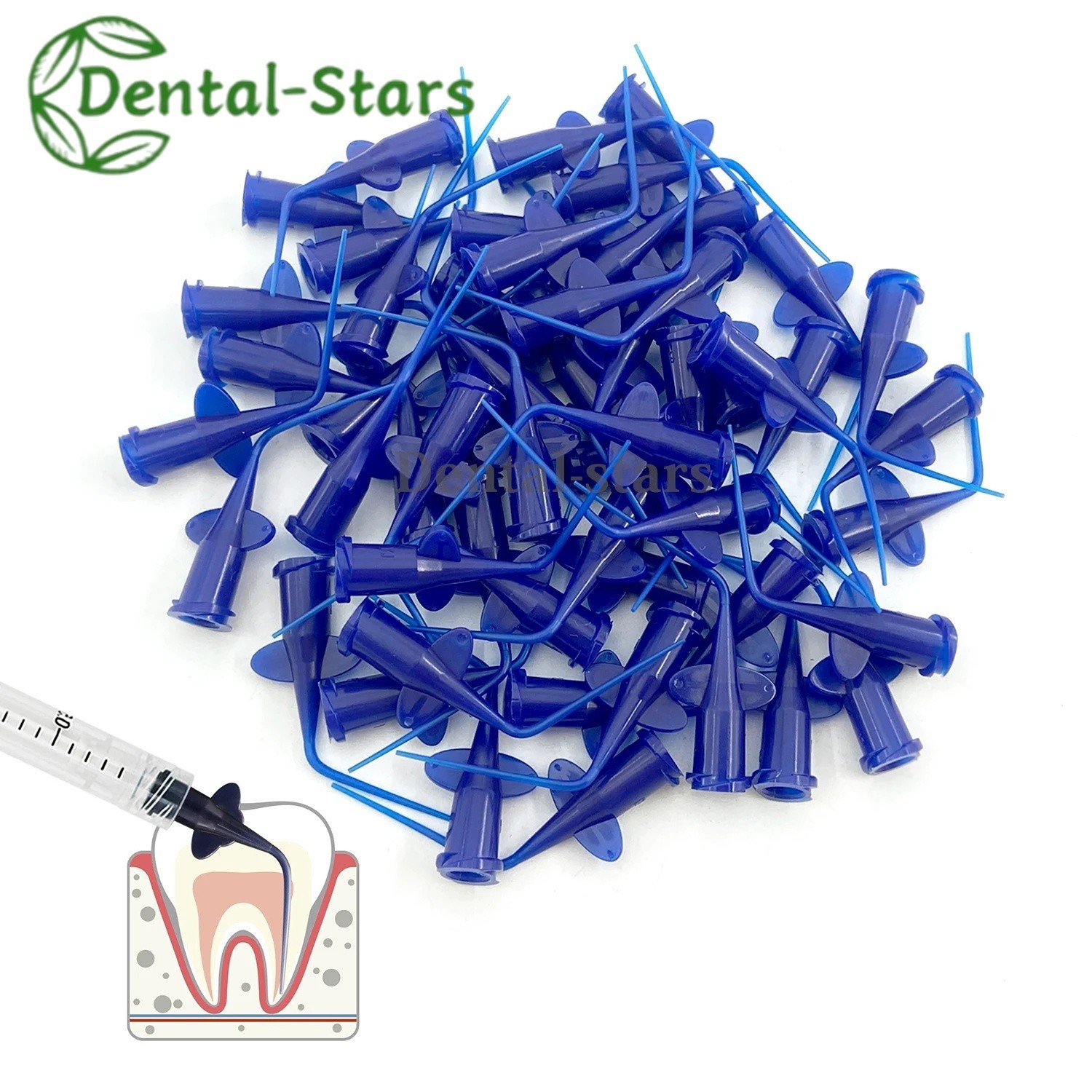 Dental Irrigation Syringe Tip Calcium Hydroxide Delivery Needle Tips PVC 0.25mm