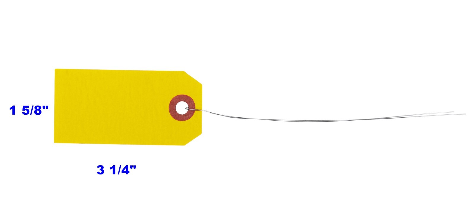 100 Yellow Tags with Wire 3 1/4″ x 1 5/8″ Size 2 Inventory Shipping Hang Tag