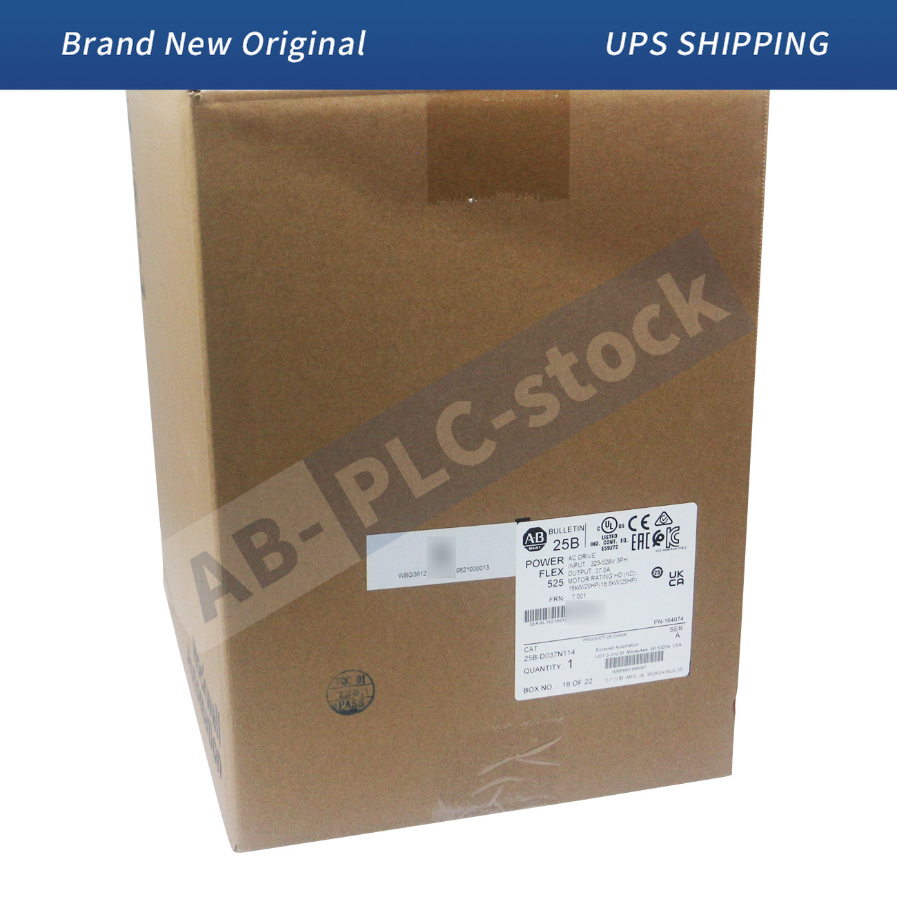 New Allen Bradley 25B-D037N114 PowerFlex 525 18.5kW 25Hp AC Drive 323-528V 3PH