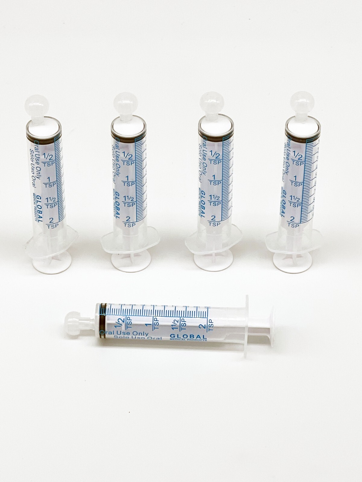 10cc ULTRA-FLO ORAL Syringes 10ml non-Sterile Syringe/W-CAP -2 Teaspoon -5 Pack