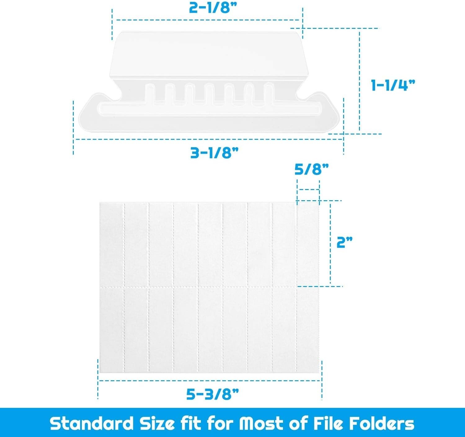 File Folder Tabs, 100 Sets Hanging File Folder Labels 2″ Tabs and Inserts for H