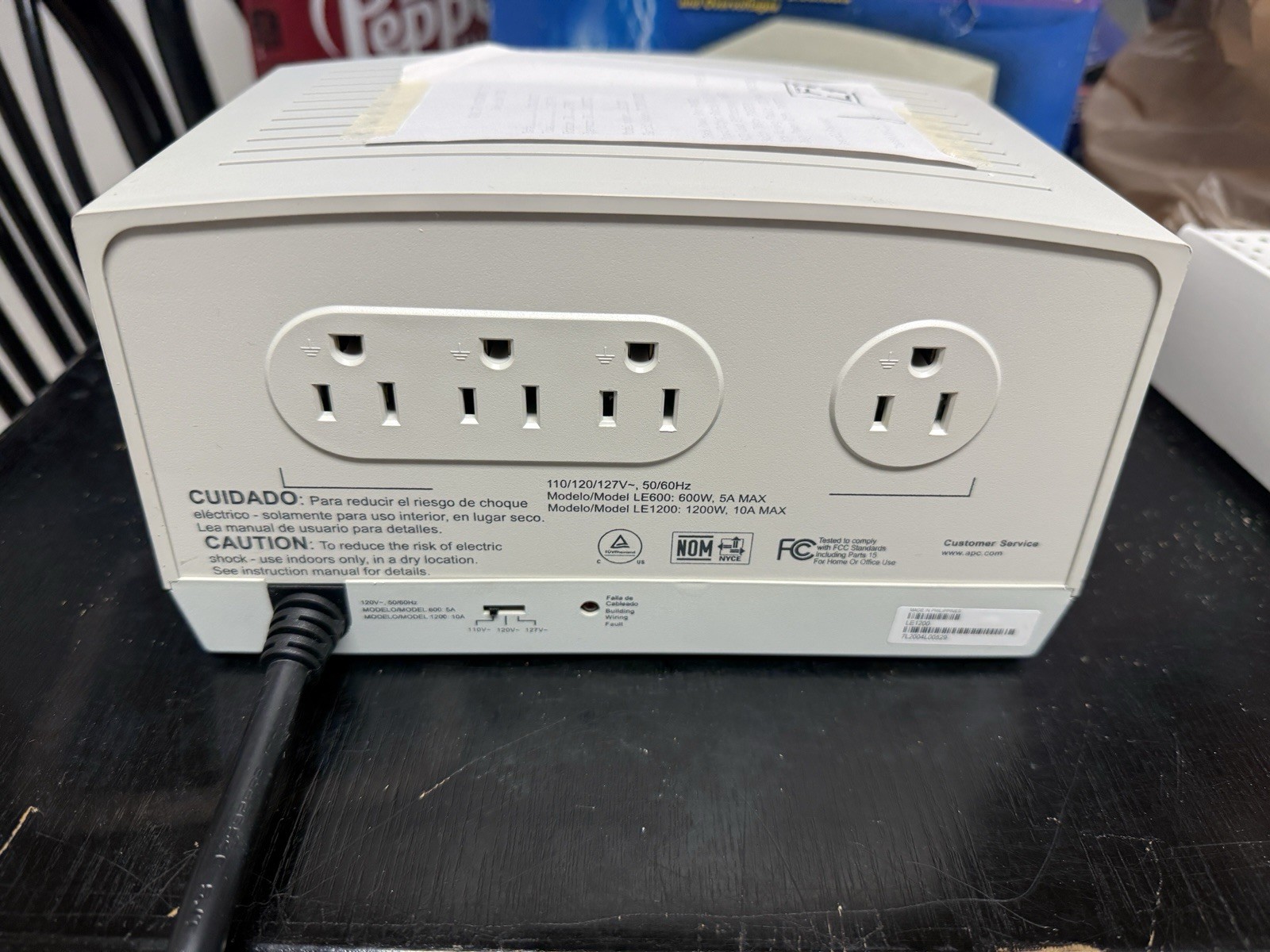 APC Line-R LE1200 1200VA/1200W Voltage Regulator 120V AVR Surge 4 Outlets