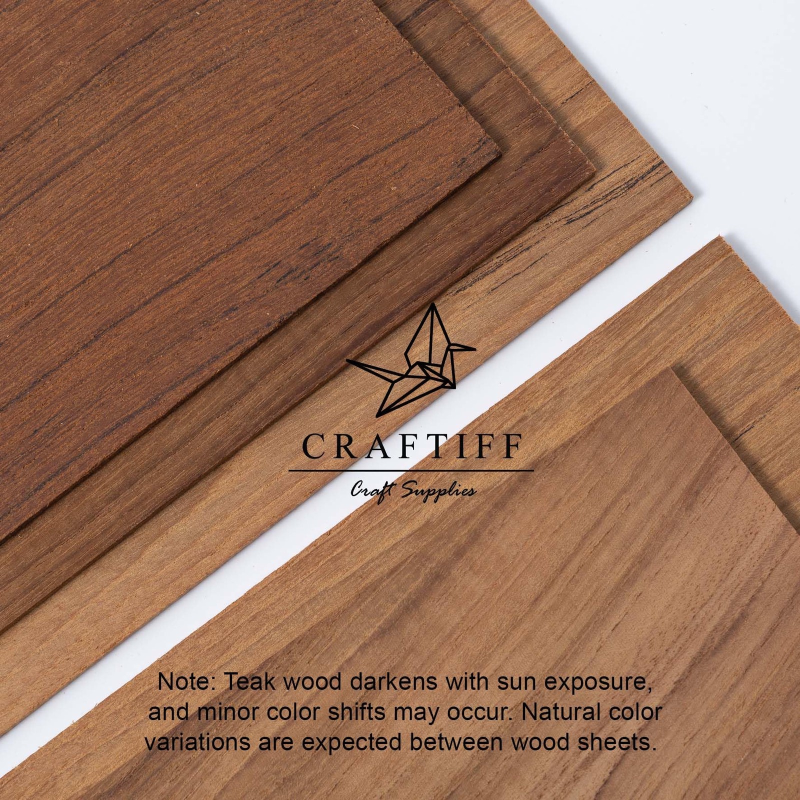 Teak Wood Sheets 1/8 inch Thick, 4×8 Solid Panel 8×4 inches, Dark Brown