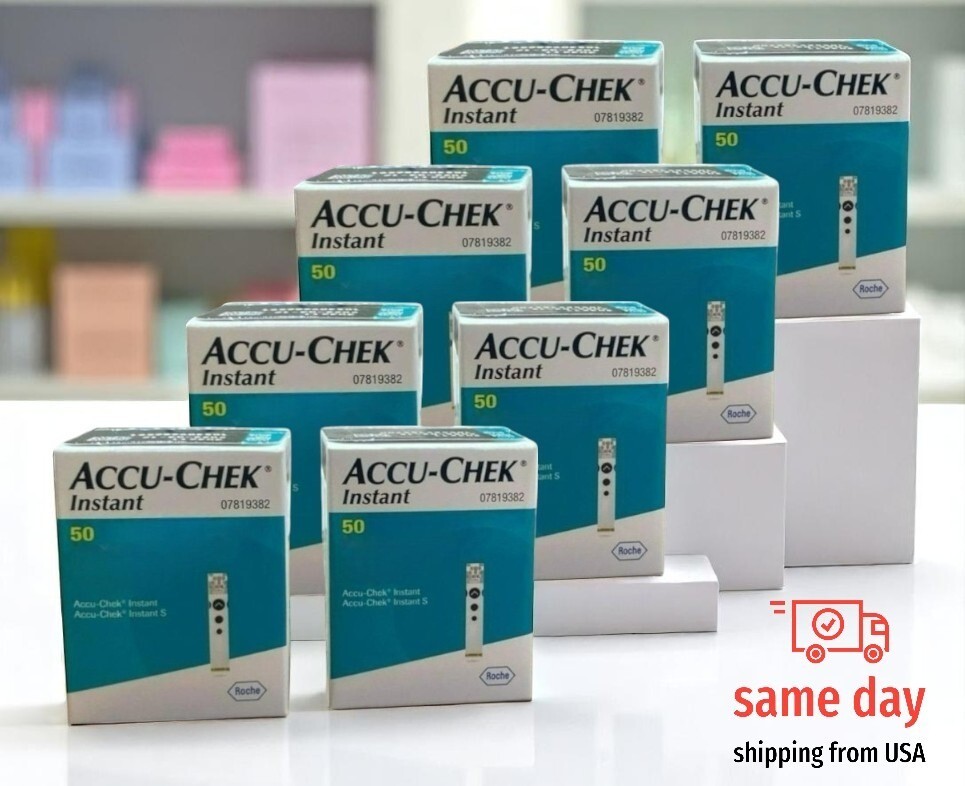 Accu-Chek Instant Test Strips 50X10 Box (500 total) Delivery from USA Exp:06-26