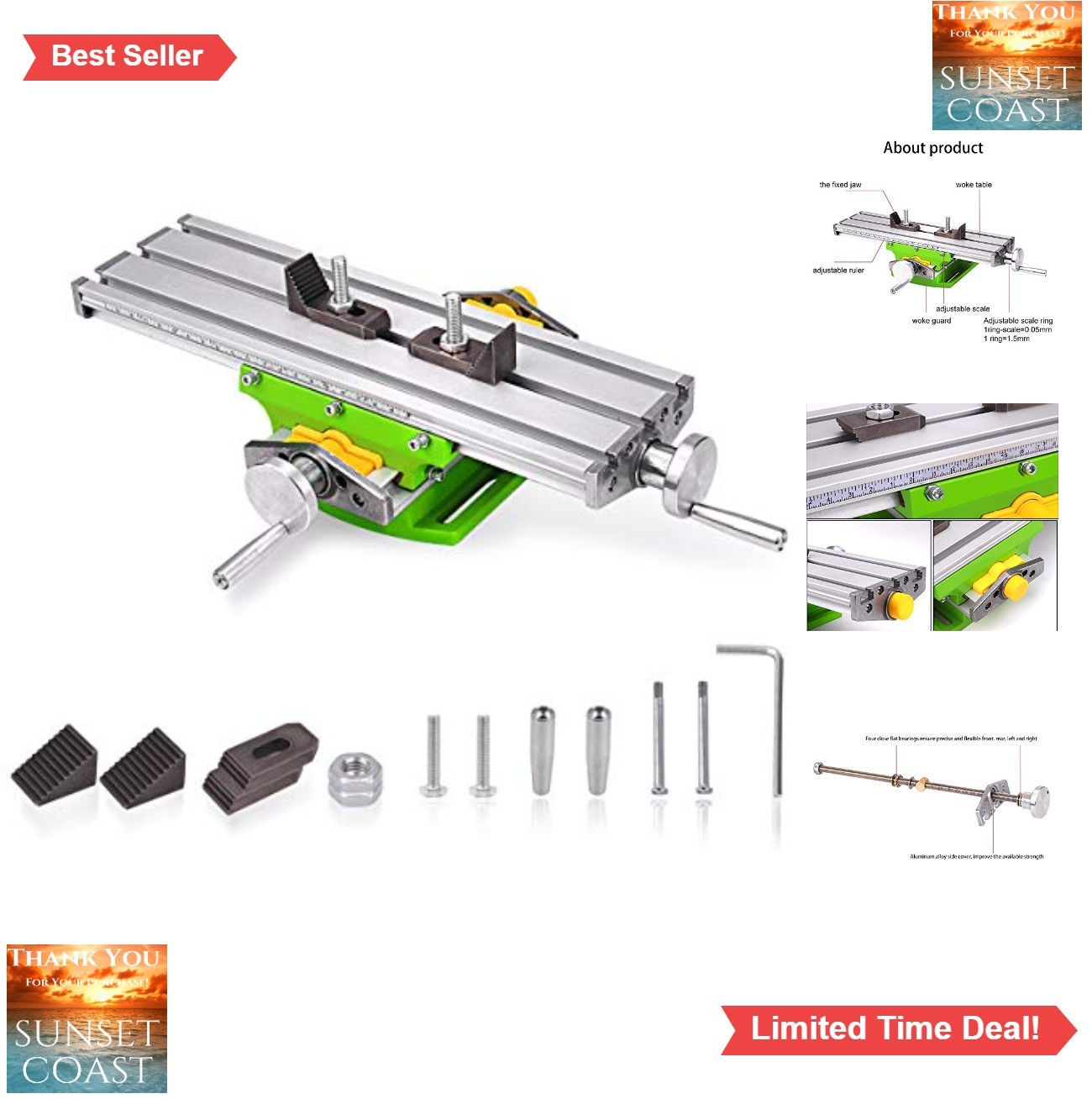 Compound Slide Table Milling Working Cross Table 330 95mm X-Y Adjustment 190mm