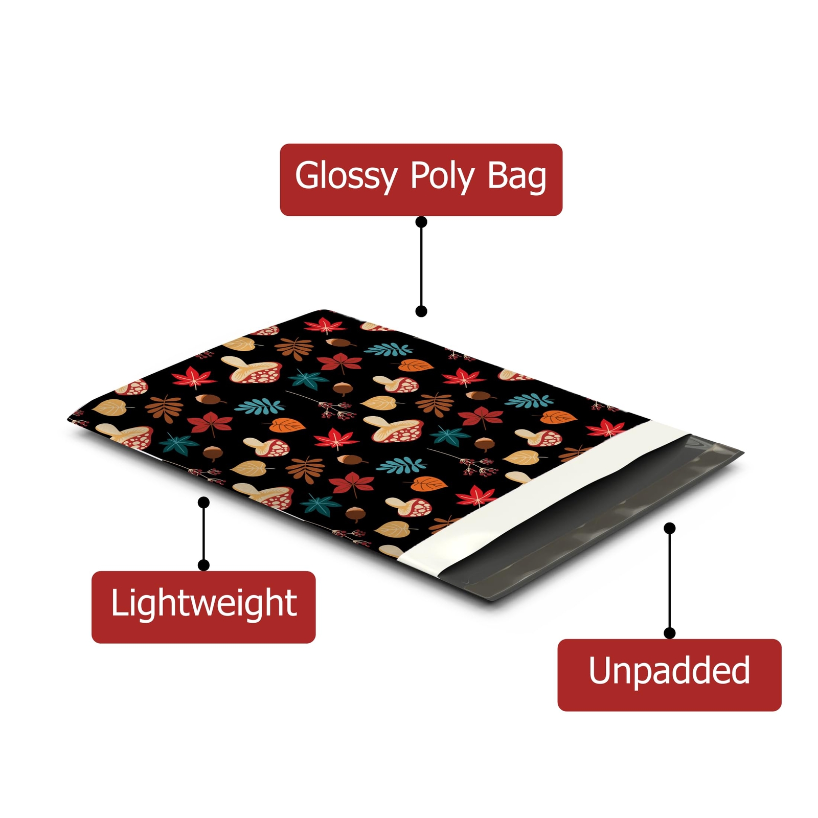 10×13 100 Fall Medley Designer Poly Mailers Shipping Envelopes Premium Printe…
