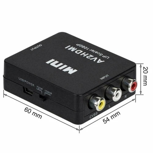 RCA AV to HDMI HD Converter Composite CVBS Video Adapter For TV/PC/DVD/PS3/ STB