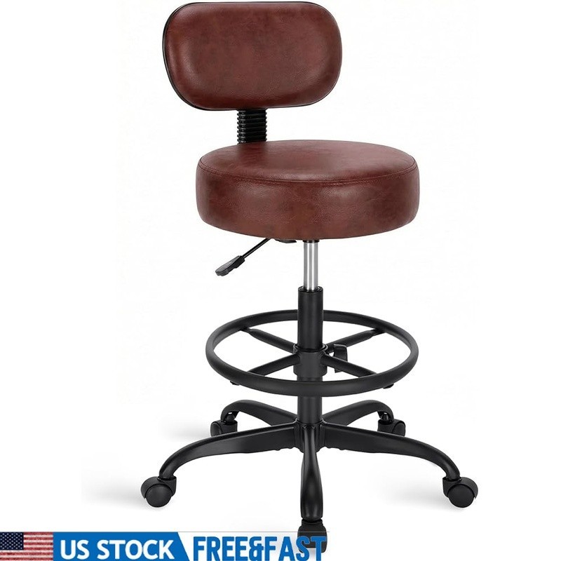 Adjustable Drafting Stool Rolling Office Chair Industrial Height Adjustable New