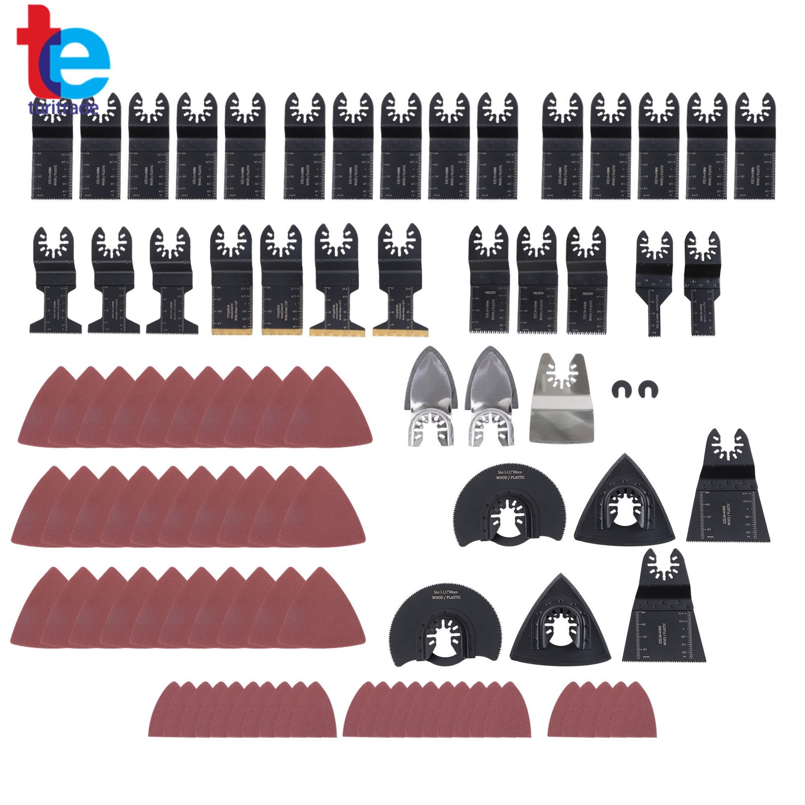 98 Pcs Multitool Oscillating Saw Blades Kit Cutting Blades and Sandpaper